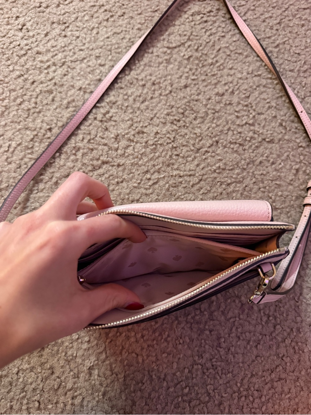 kate spade Light Pink Leather Crossbody Bag with Adjustable Strap - Picture 8 of 8